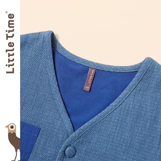 littletime男童蓝色马甲小背心春秋款2021秋季新款儿童无袖小外套 商品图2