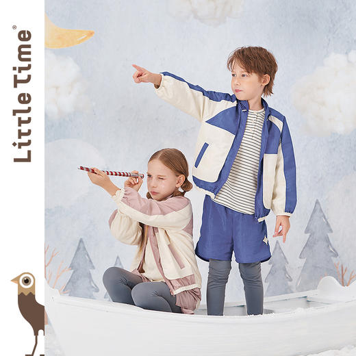 littletime男女童秋装套装运动服2022春秋新款撞色中大儿童两件套 商品图0