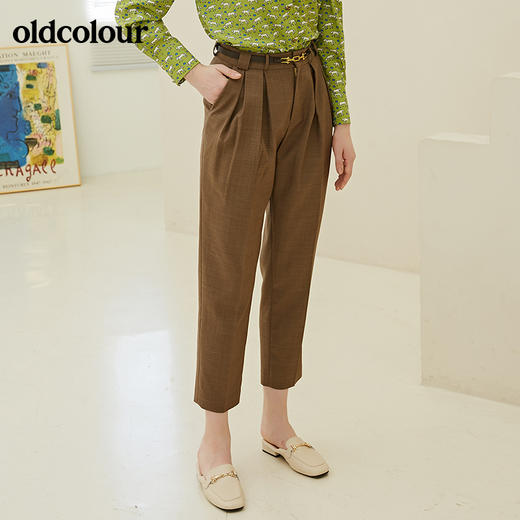 oldcolour秋季新品通勤复古气质锥形小脚休闲裤子长裤女BN31073034 商品图4