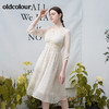 oldcolour秋季新款淑女气质两件套V领高腰七分袖连衣裙BN31103022 商品缩略图0