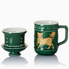 乾唐轩麒麟献瑞三件杯（翡翠绿描金380ML） 商品缩略图0