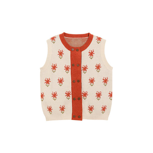 littletime女童针织马甲春秋外穿2024新款宝宝文艺风毛衣儿童坎肩 商品图4