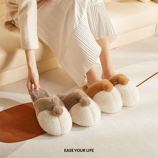 朴西柯基毛毛拖鞋女冬季可爱保暖防滑儿童棉拖鞋冬天家居室内家用 商品图1
