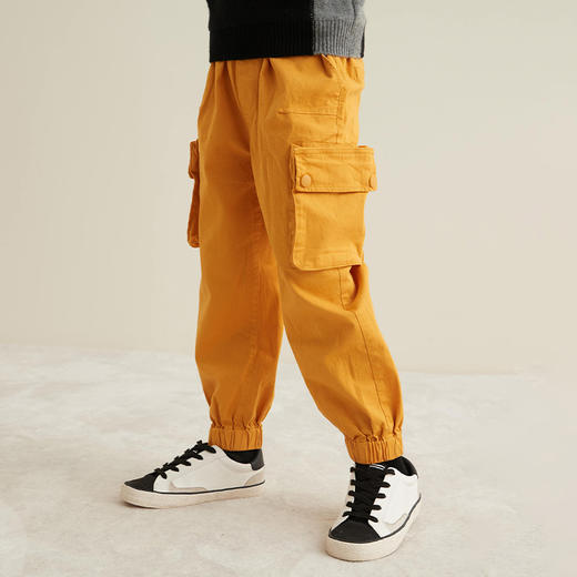 mettekids秋冬新品男童工装裤时尚大口袋纯棉百搭薄款休闲长裤 商品图2