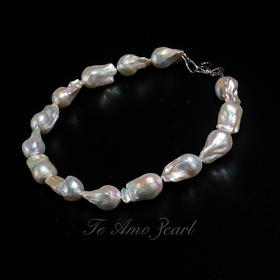 自然之美系列【山色】淡水巴洛克串珠项链