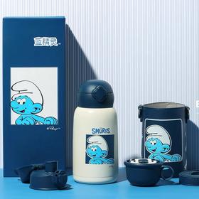 韩国Beddybear杯具熊三盖儿童保温杯630ml蓝精灵款