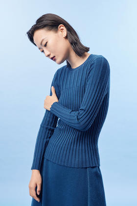  秋冬 精纺羊绒紧身女套衫 SJF92W123N