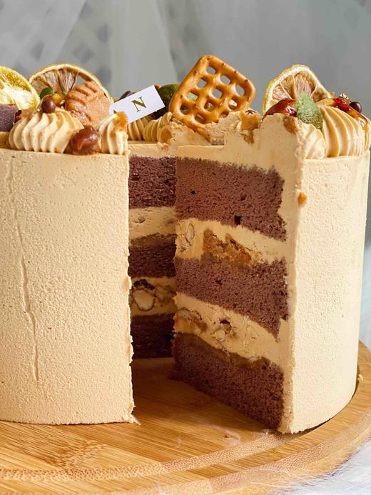 太妃焦糖奶油蛋糕，海盐幸福的味道，希望这一两分的甜，冲淡那生活八九分的苦。巧克力蛋糕浓郁醇厚，原料来自法芙娜无糖可可粉，好吃无负担 商品图8
