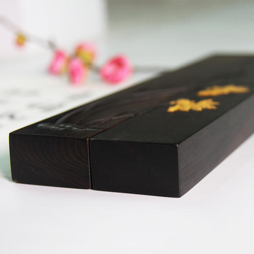 金玉满堂°紫光檀镶黄杨木镇纸 商品图4