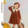 littletime女童连衣裙春秋不规则翻领针织毛衣裙2023秋冬儿童裙子 商品缩略图0