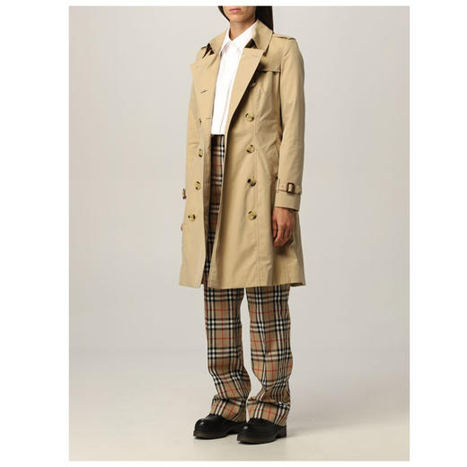 【一】BURBERRY 巴宝莉 女士切尔西版型 – 中长款 Heritage Trench 束腰风衣 卡其色 8045776 A1366 商品图3