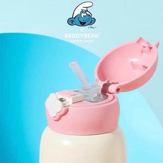 韩国Beddybear杯具熊三盖儿童保温杯630ml蓝精灵款 商品图3