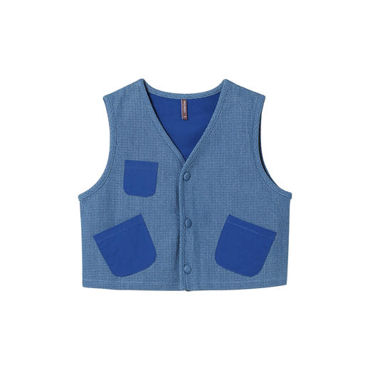 littletime男童蓝色马甲小背心春秋款2021秋季新款儿童无袖小外套 商品图4