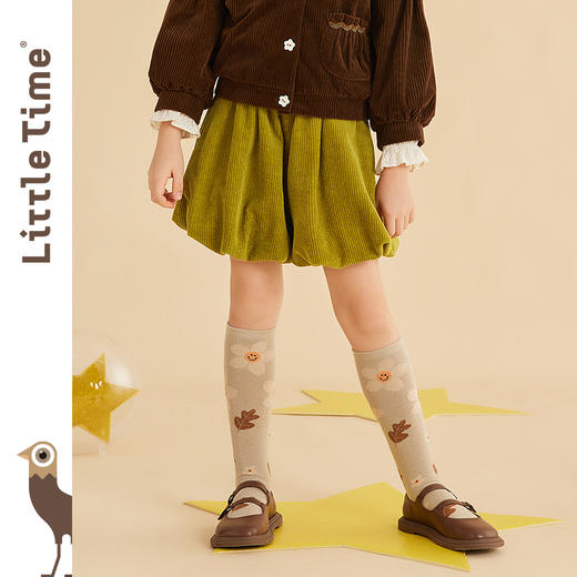 littletime女童花苞短裤春秋外穿2021秋冬季新款灯芯绒南瓜灯笼裤 商品图3