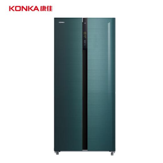 康佳 冰箱 BCD-407WD5EBL 407升 鸢尾蓝 对开门超薄嵌入家用冰箱 风冷无霜 定频 电脑温控 二级能效 钢化玻璃面板 商品图0
