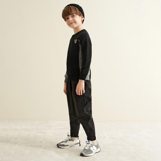 羊绒世家童装男童裤子秋季儿童运动裤潮童服卫裤透气拉链休闲裤 商品图2
