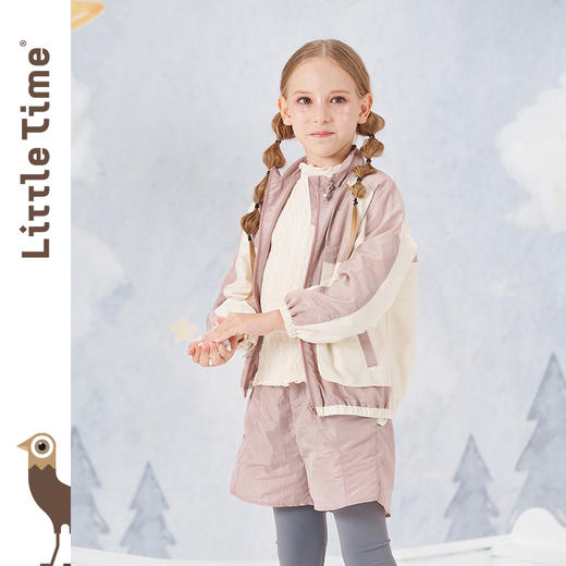 littletime男女童秋装套装运动服2022春秋新款撞色中大儿童两件套 商品图2