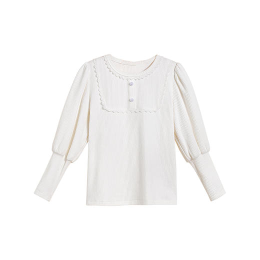 littletime女童长袖t恤打底衫春秋季新款儿童羊腿袖针织上衣 商品图4
