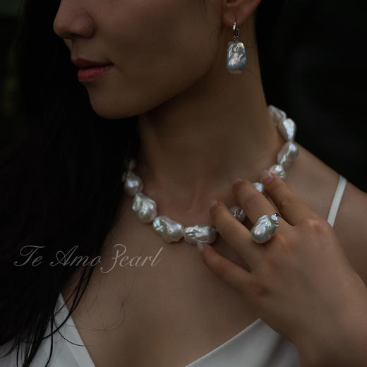 自然之美系列【山色】淡水巴洛克串珠项链 商品图3