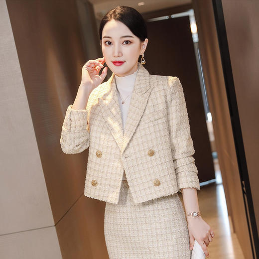 小香风西装外套女时尚韩版短款职业女士套装名媛西服 MGG7711 商品图1