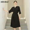 oldcolour春秋季新款气质收腰七分袖中国风连衣裙BN31102002 商品缩略图0
