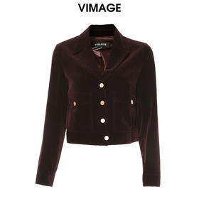 VIMAGE纬漫纪秋冬新款个性帅气纯色短款短外套V1603230