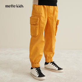mettekids秋冬新品男童工装裤时尚大口袋纯棉百搭薄款休闲长裤
