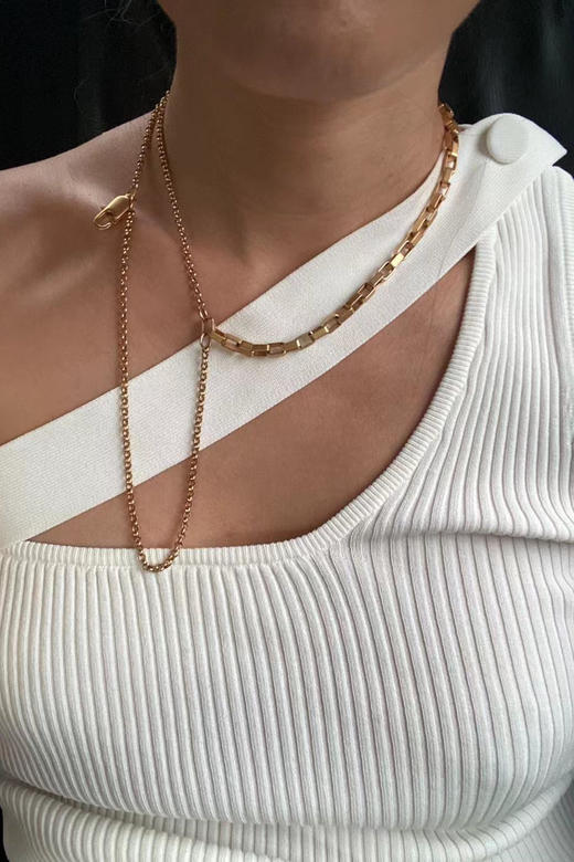 ecllective | Square and circle necklace [ 项链 金 ] 商品图1