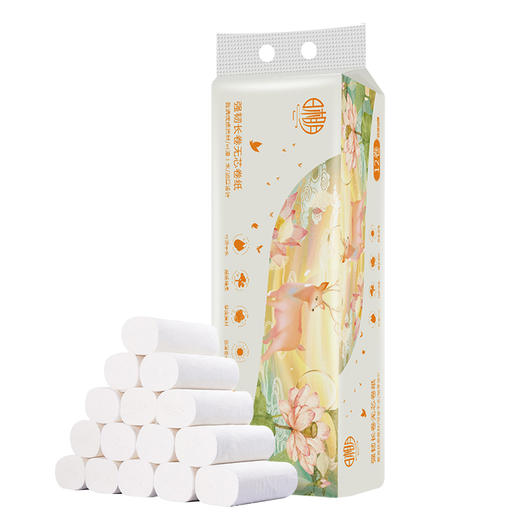  日相月小鹿系列卷纸12卷4层加厚家用卷纸730克 1269-1 商品图3