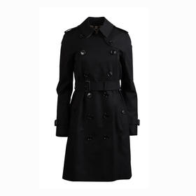 【二】BURBERRY 巴宝莉 女士肯辛顿版型 – 中长款 Heritage Trench 风衣 黑色 8045783 A1189