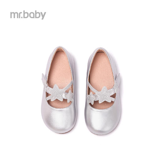 mrbaby女童皮鞋 2021春秋新款纯色星星魔术贴演出鞋 软底小公主鞋 商品图2