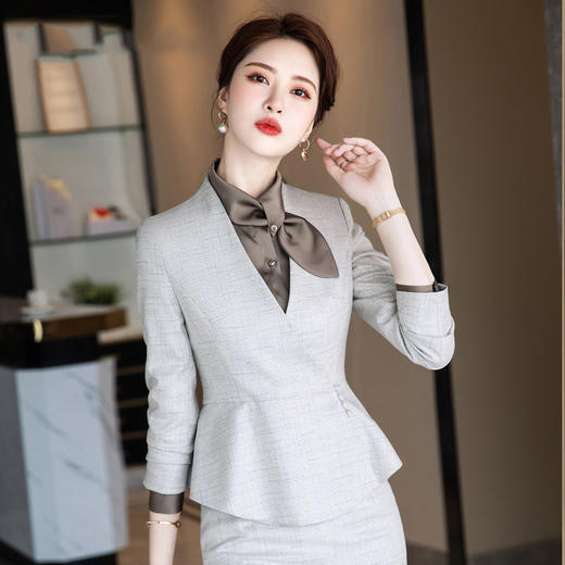秋冬时尚气质ol职业装套装纯色小西装女正装西服套装  MGG1511 商品图0