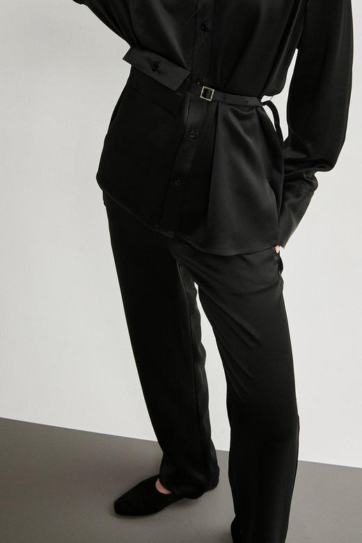 Viktoria Chan | PF21002 Ellery satin trousers [垂坠长裤 黑色/香槟] 商品图1