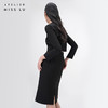 【法斯法戴雅】立体层次裁片拼接黑色修身半裙/000115A 商品缩略图3