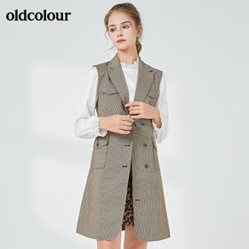 oldcolour秋季商场同款时尚百搭收身中长款马甲女N33104376