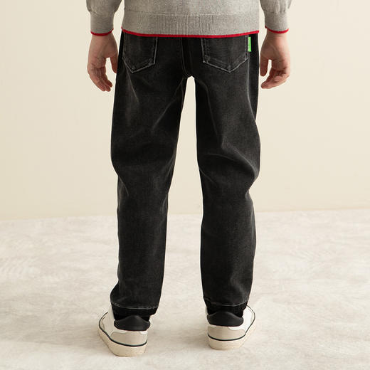 【童装黑色牛仔裤】21年秋冬男童黑色牛仔裤时尚小直筒休闲裤子 商品图3