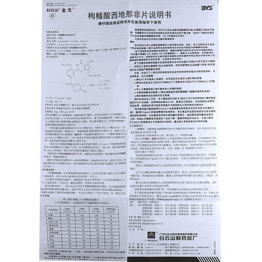 广州白云山金戈伟哥 枸橼酸西地那非片 1盒装*25mg*21片 商品图3