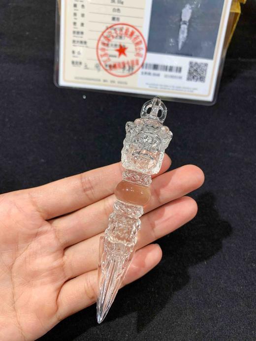 白水晶三面普巴金刚橛金刚杵水晶金刚橛密宗法器佛堂摆件 商品图8