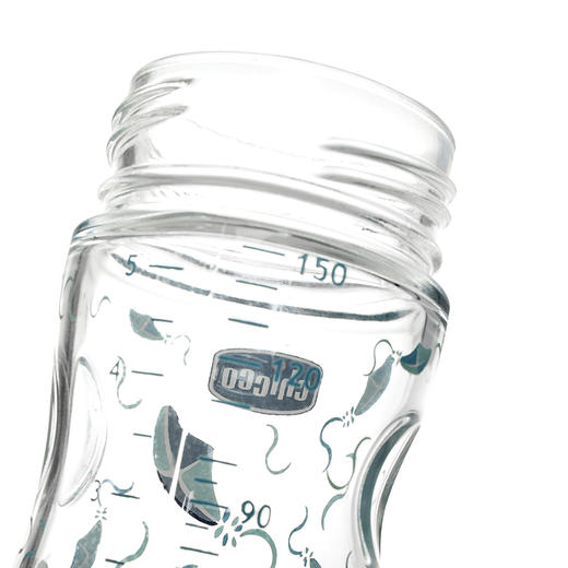 智高印花宽口玻璃奶瓶150ml配硅胶奶嘴（蓝色）00070811210000 商品图3