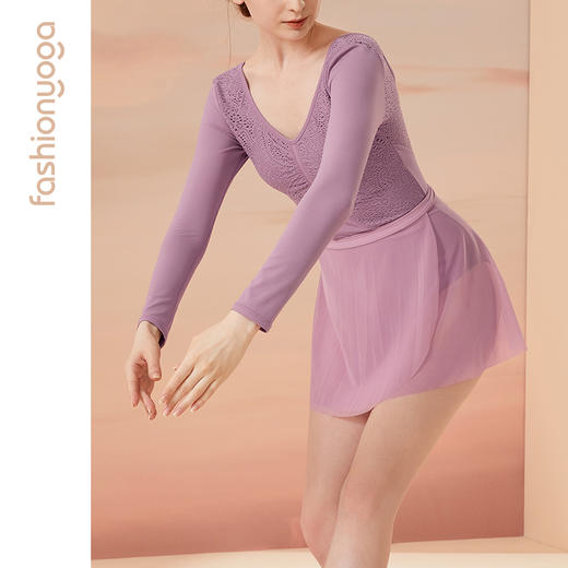 凡圣瑜伽一片式绑带运动短裙透气防走光外搭遮臀修身瑜伽裙F11551 商品图0