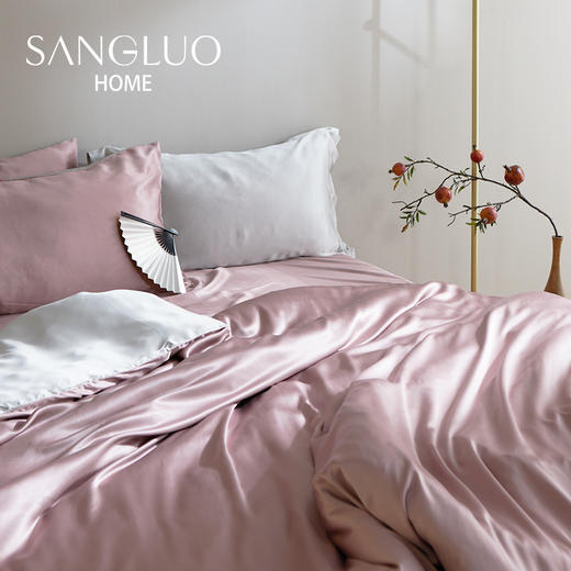 【卢璐说专享】真丝四件套高颜值一床两用SANGLUO桑罗双色拼接床品 商品图0
