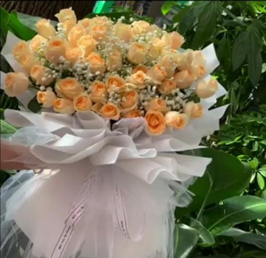 99的最爱    99朵香槟玫瑰，满天星搭配（4002） 商品图0