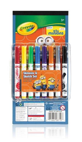 绘儿乐小黄人短杆粗头水彩笔8支及画纸套装58-8719