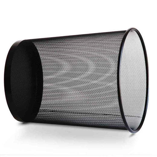 得力大号圆纸篓(黑)295x240x343mm金属丝网喷塑工艺9189 商品图1