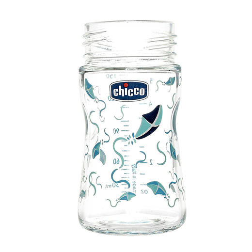 智高印花宽口玻璃奶瓶150ml配硅胶奶嘴（蓝色）00070811210000 商品图2