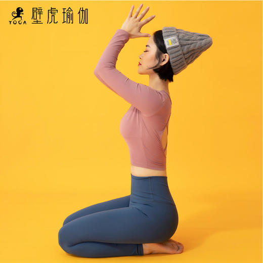 【现货秒发】壁虎瑜伽2020【旭日】美背修身长袖瑜伽T恤（有胸垫） 商品图3