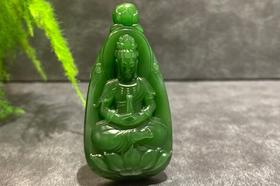 【御珠宫坊·传承系列】碧玉观音挂件