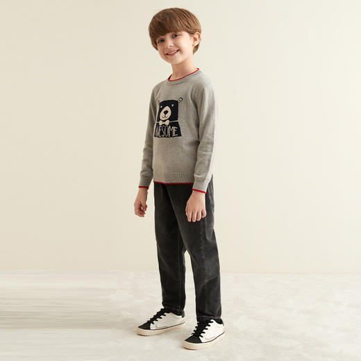 【童装黑色牛仔裤】21年秋冬男童黑色牛仔裤时尚小直筒休闲裤子 商品图4