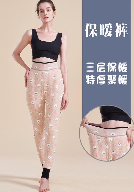 650g女士加厚大版变态厚小绵羊羊毛聚暖复合裤保暖裤5185/5186 商品图5