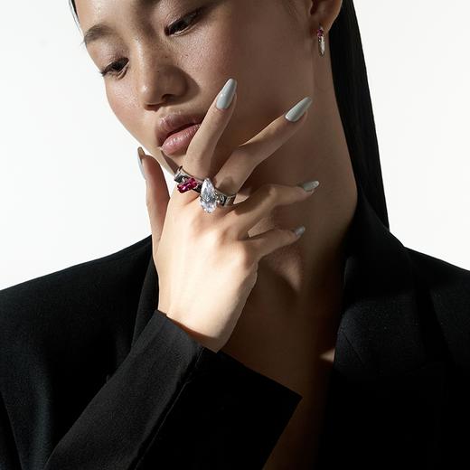 不对称双指锆石开口戒 商品图1